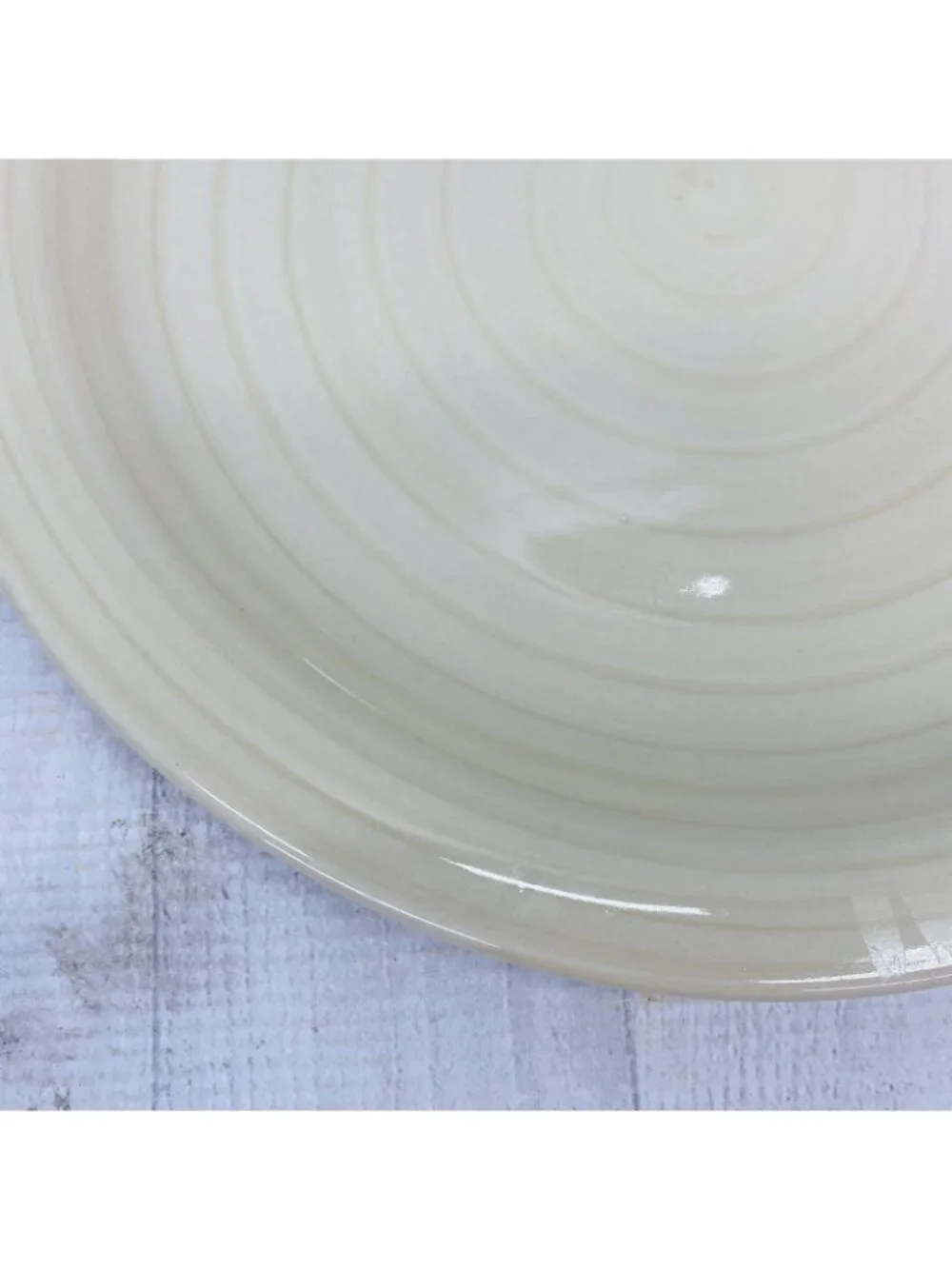 Citrus Grove BEIGE SANDSTONE SWIRL Hand Paint Stoneware Dinner Plates Set Of 4
